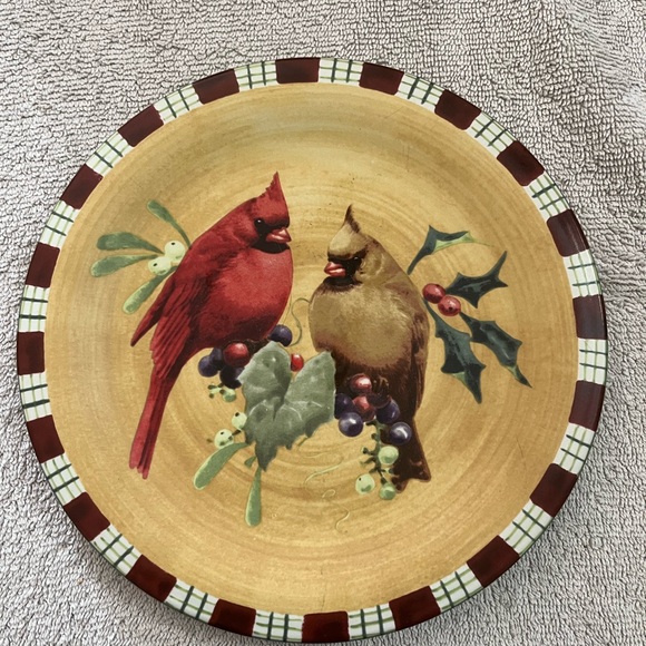 Cardinal Winter Greetings Everyday Lenox Lunch Plate - Picture 2 of 5